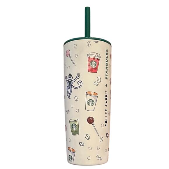 Starbucks x Roller Rabbit Limited Edition Coffeehouse Bonanza 24oz SS Tumbler - Picture 3 of 6